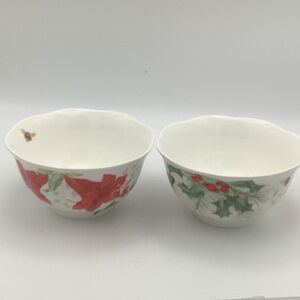 Two Lenox Butterfly Meadow Holiday Bowls